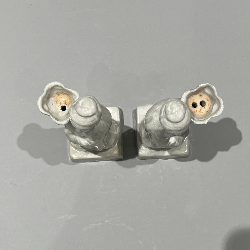 明代 青白釉仕女塑像一对 - 图8
