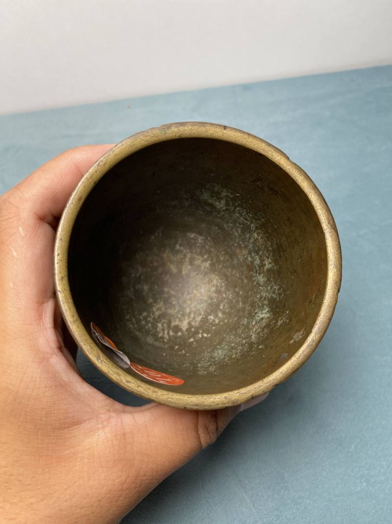 清 “宣德”款铜龙戏珠纹杯式炉 - 图13