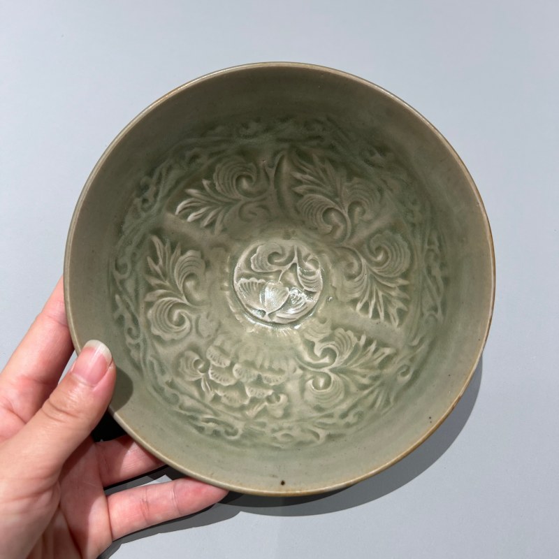 明代 青釉印花碗 - 图5