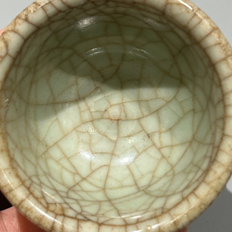 明代 龙泉窑青釉高足杯 - 图6