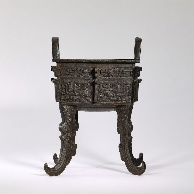 明 铜带铭文饕餮纹方鼎 - 图3