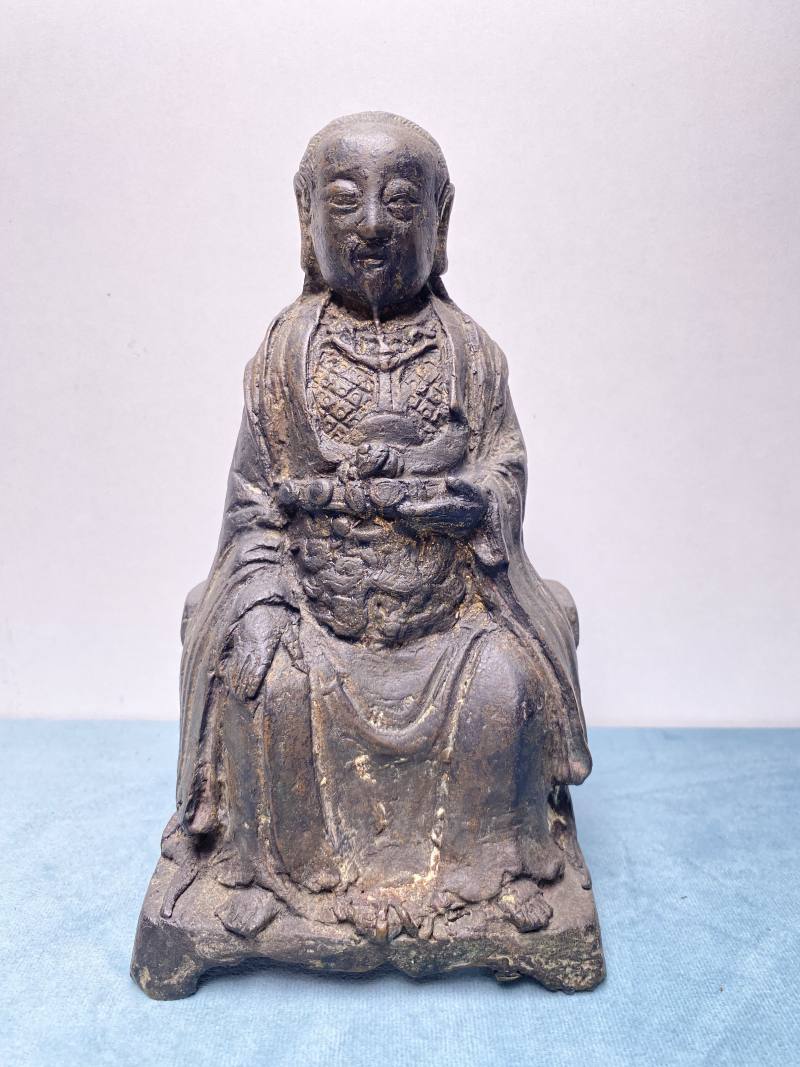 明 铜泥金真武大帝坐像 - 图6