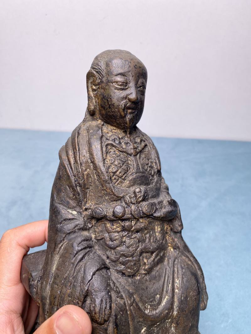 明 铜泥金真武大帝坐像 - 图8