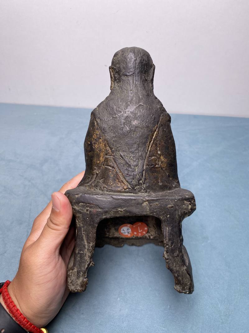 明 铜泥金真武大帝坐像 - 图12