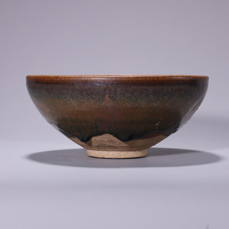 明代 黑釉铁锈花碗 - 图2