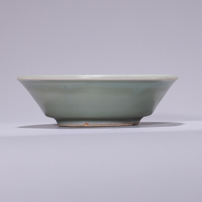 明代 龙泉窑粉青釉直边洗 - 图2
