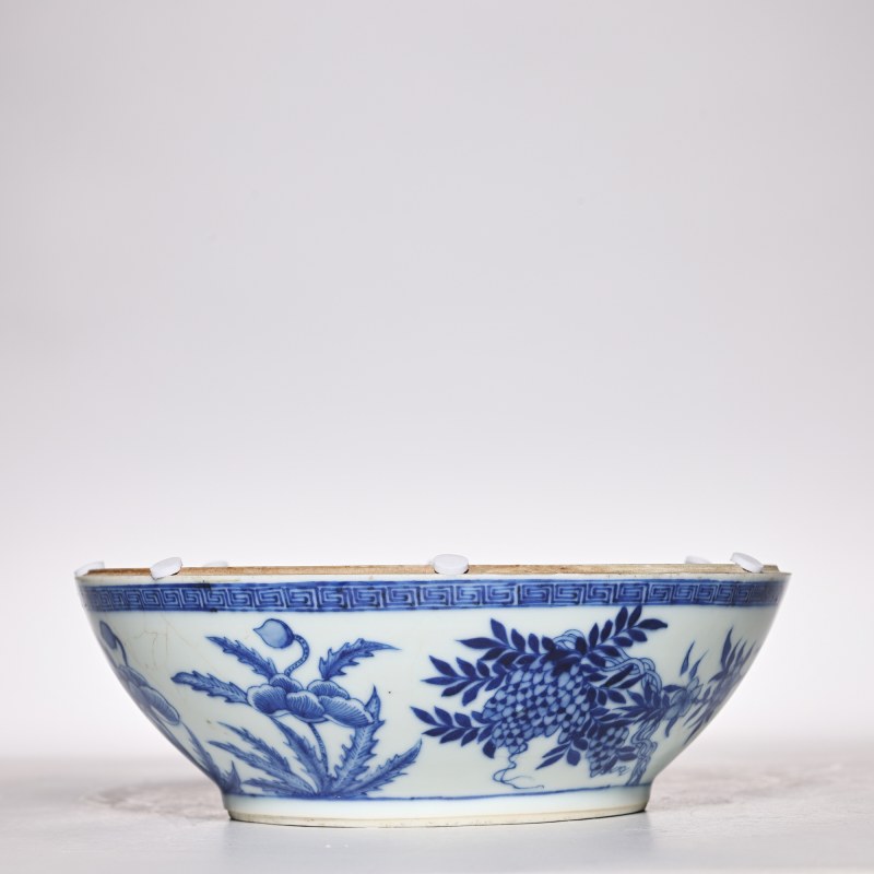 清晚期 青花花卉龙纹盒 - 图3