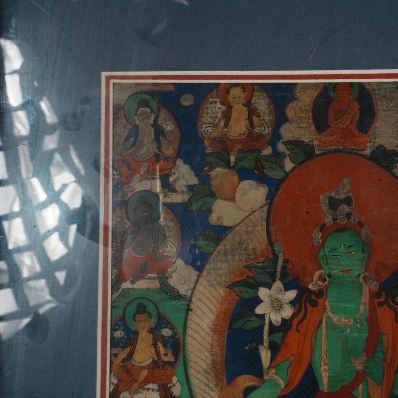 清中期 绿度母唐卡 - 图4