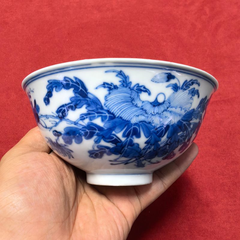 清光绪 青花花卉纹碗 - 图9