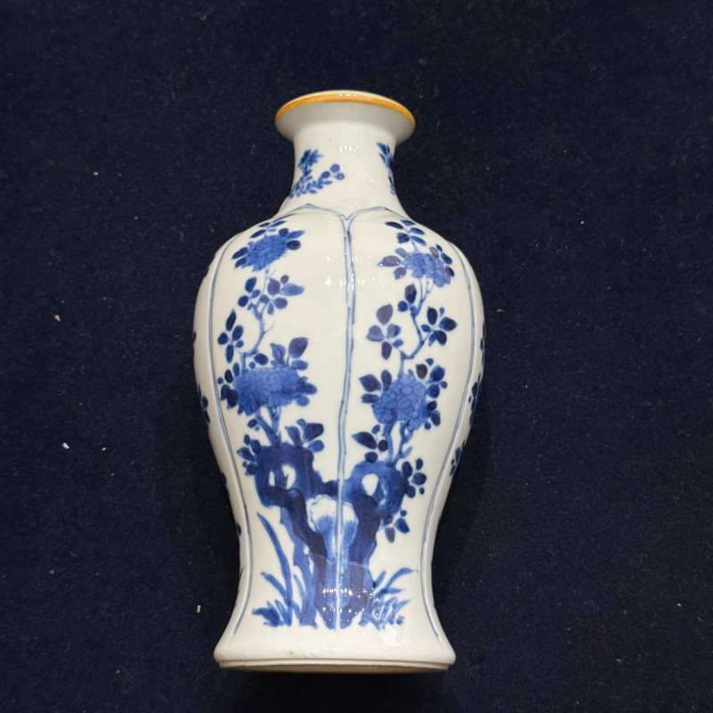 清康熙 青花花卉纹瓶 - 图7