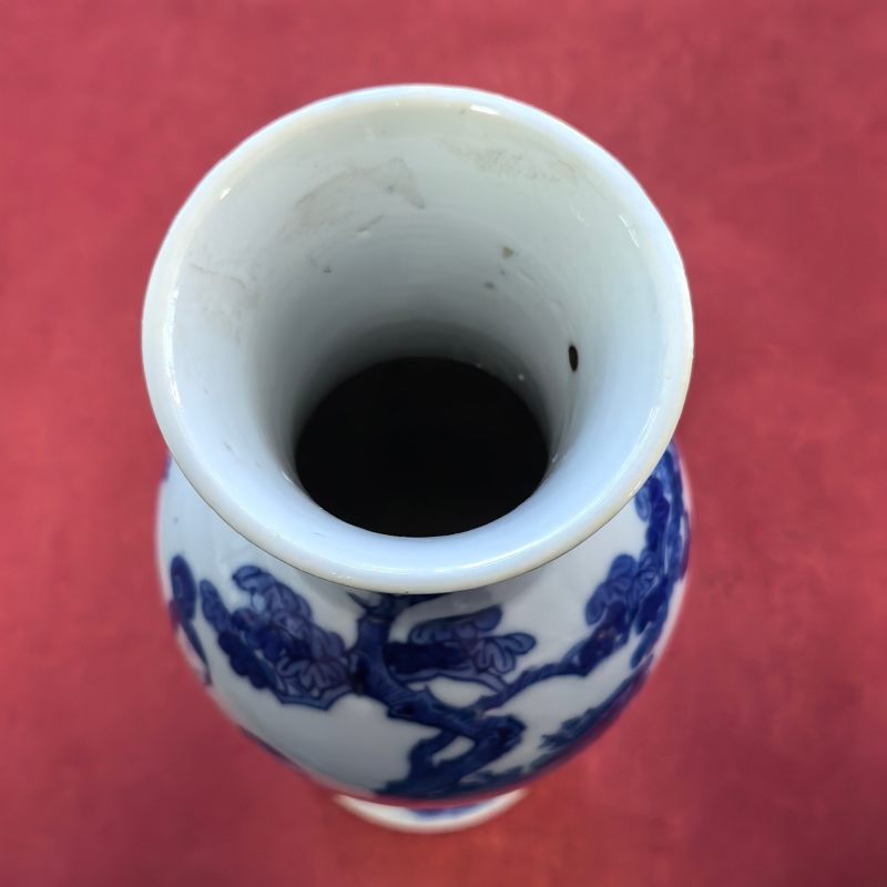 清晚期 青花人物故事图瓶 - 图7
