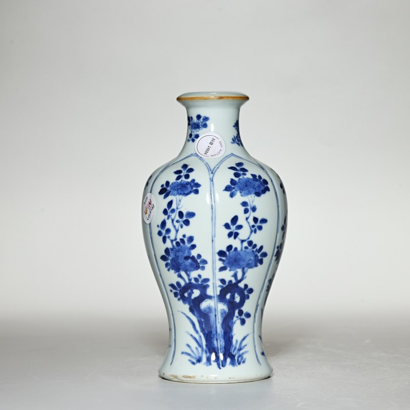 清康熙 青花花卉纹瓶 - 图2