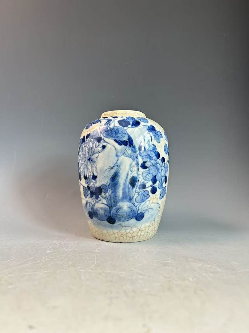 康熙 煨瓷青花罐