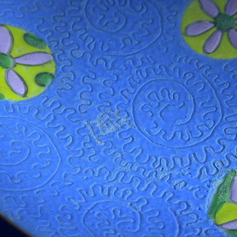 清中期 轧道粉彩皮球花盘 - 图9