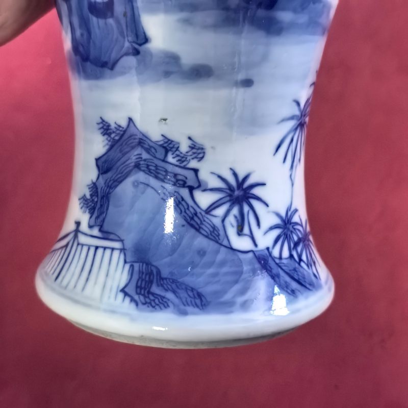 清晚期 青花人物故事图瓶 - 图11