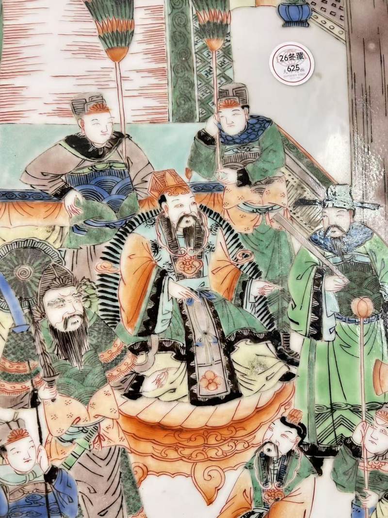 晚清 五彩瓷板画 - 图3