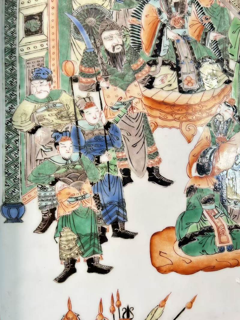 晚清 五彩瓷板画 - 图4