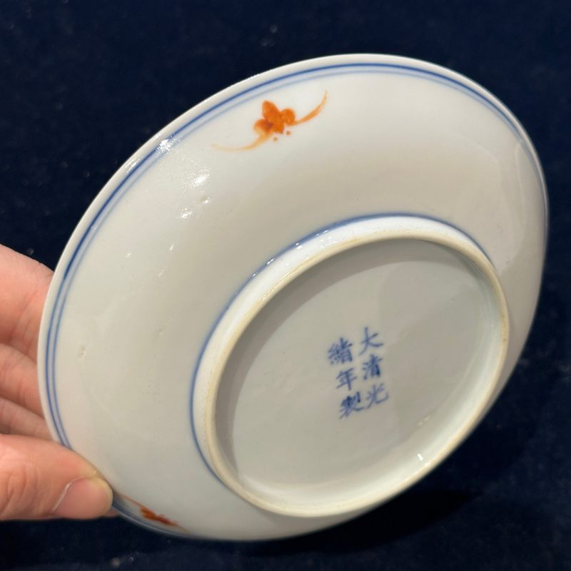 清光绪 粉彩梅花纹盘 - 图5