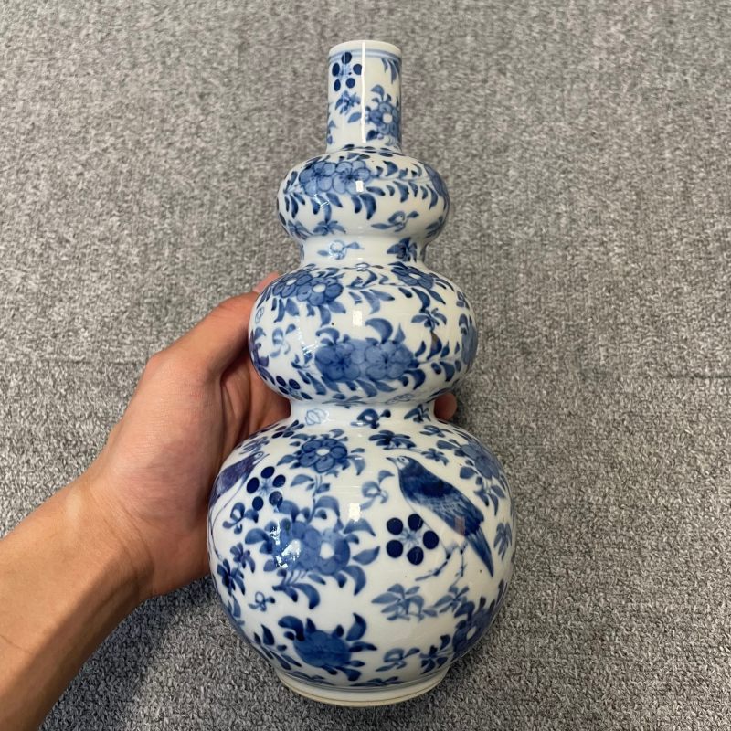 清晚期 青花花鸟纹福禄千秋瓶 - 图6