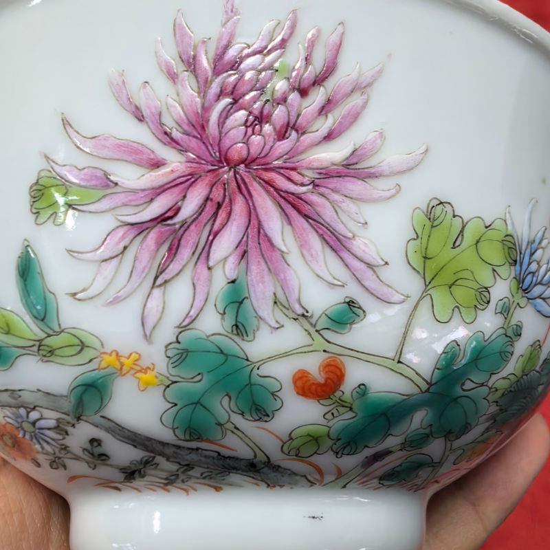 清晚期 粉彩花卉纹碗 - 图10