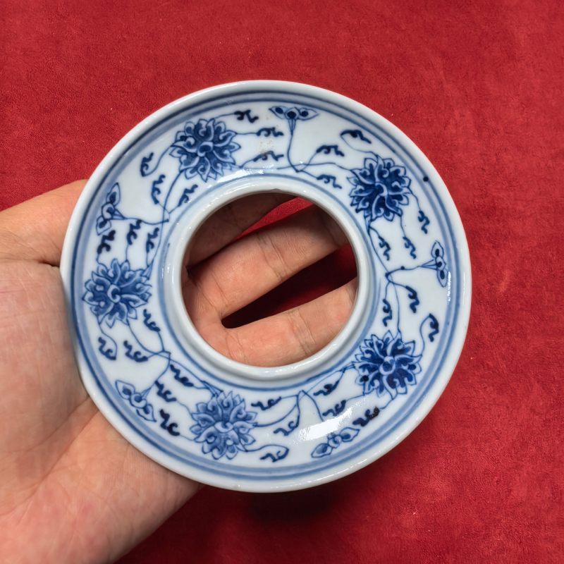 清光绪 青花缠枝莲纹三才盖碗 - 图9