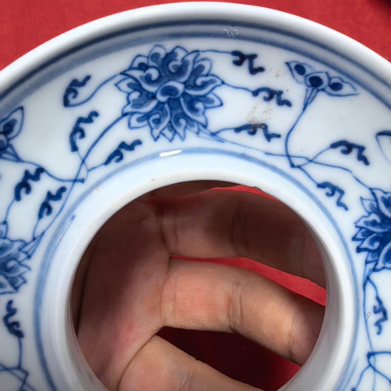 清光绪 青花缠枝莲纹三才盖碗 - 图10