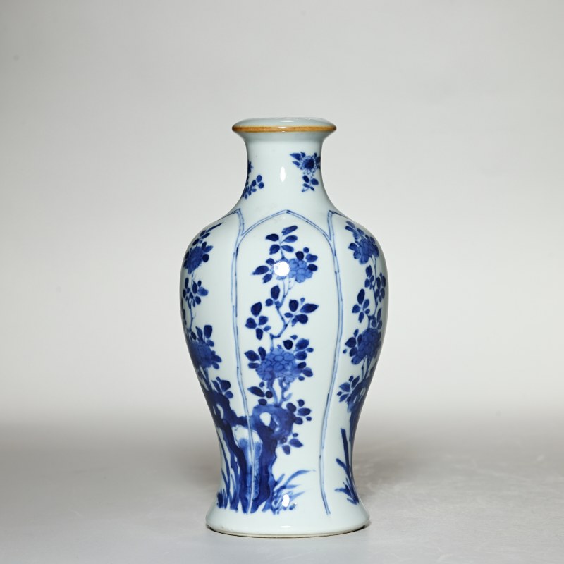 清康熙 青花花卉纹瓶 - 图4