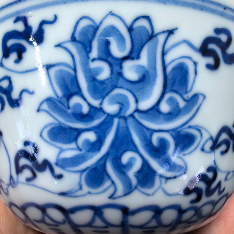清光绪 青花缠枝莲纹三才盖碗 - 图14
