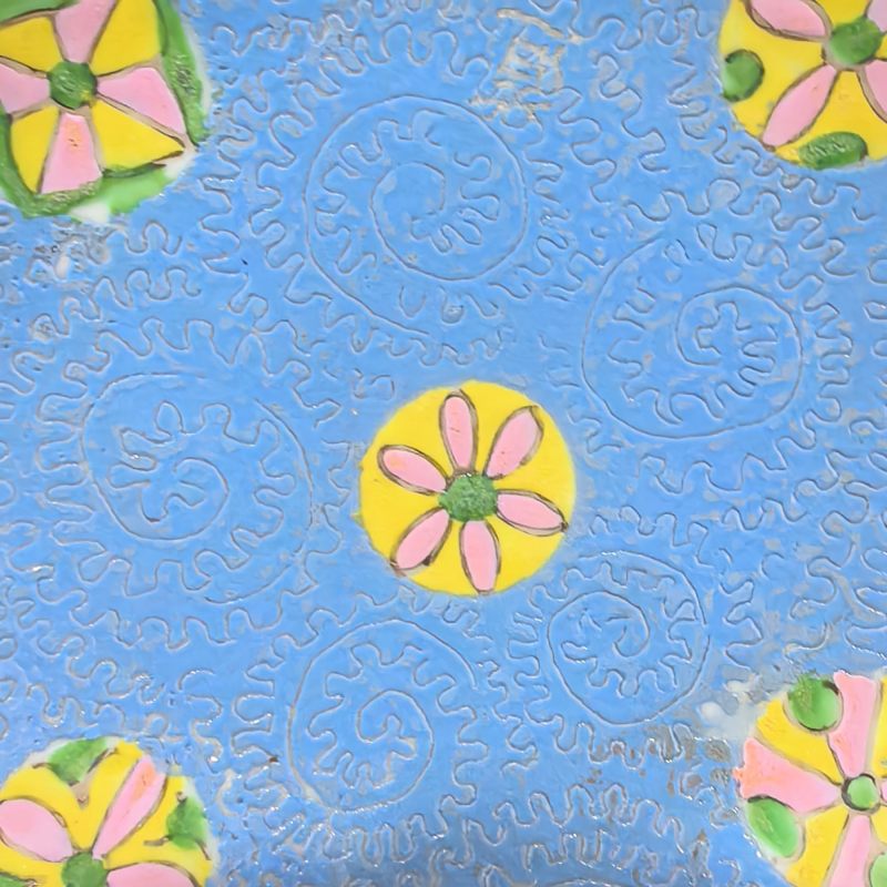 清中期 轧道粉彩皮球花盘 - 图5