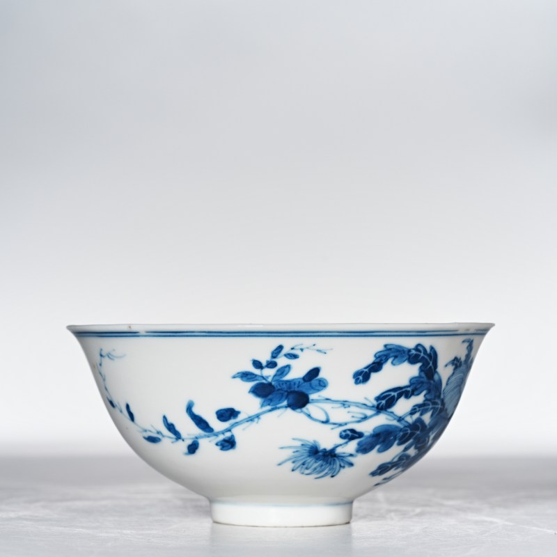 清光绪 青花花卉纹碗 - 图3