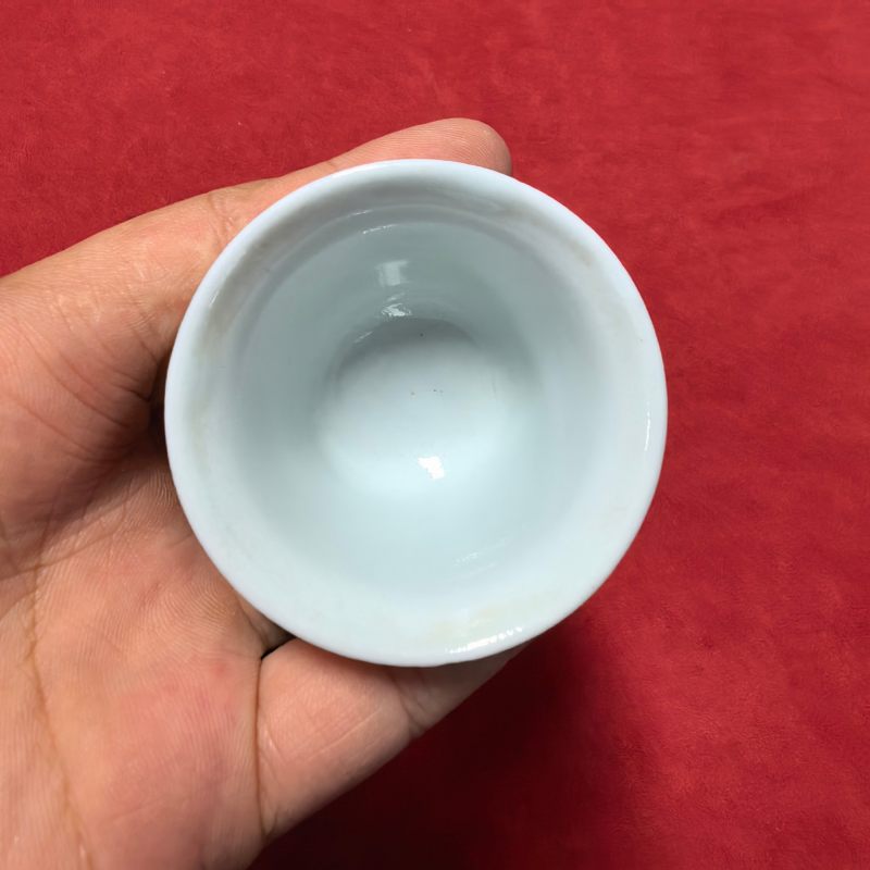 明晚期 青花青蛙杯两只 - 图7