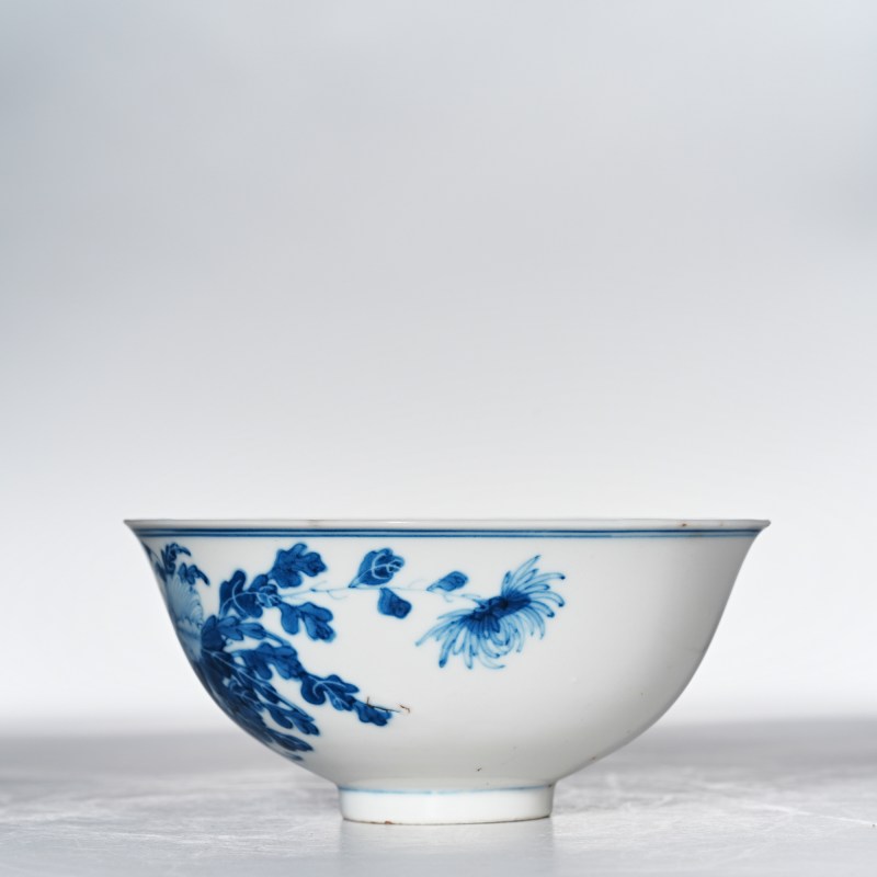 清光绪 青花花卉纹碗 - 图4
