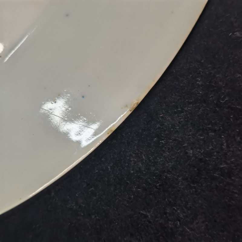 清乾隆 青花模印花卉纹盘 - 图4