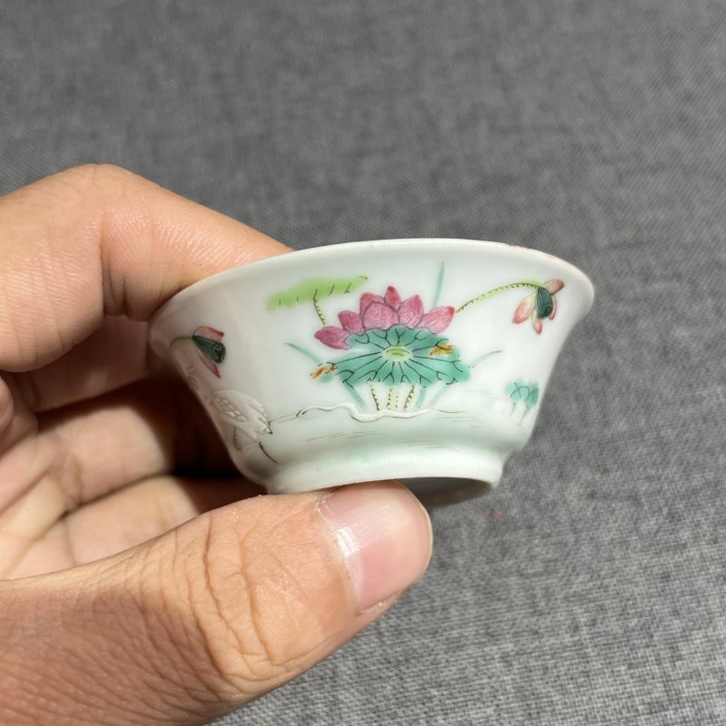 清中期粉彩茶圆一对 - 图10