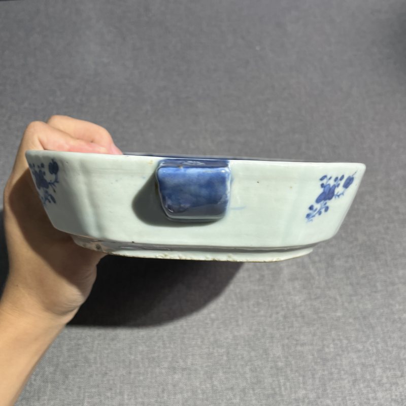 清乾隆青花山水温盘 - 图8