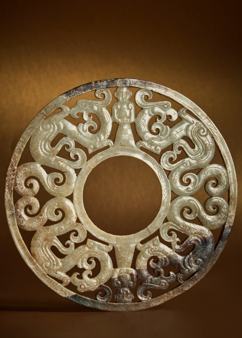 東周 戰國 玉仙人龍紋璧 - 图3