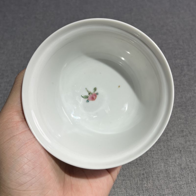 清雍正粉彩公鸡杯 - 图7