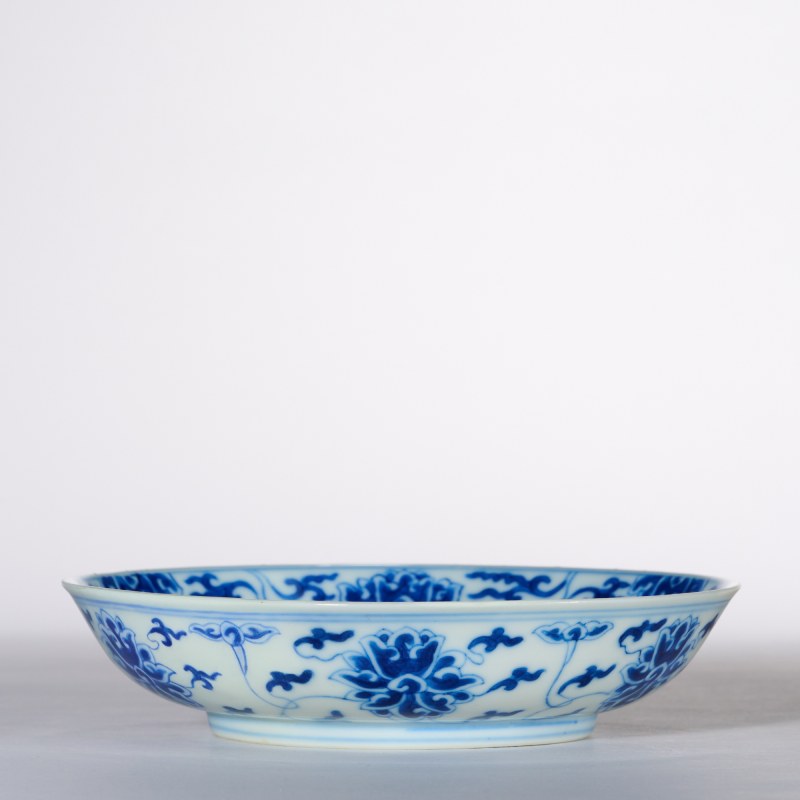 清光绪 青花缠枝莲纹盘 - 图3