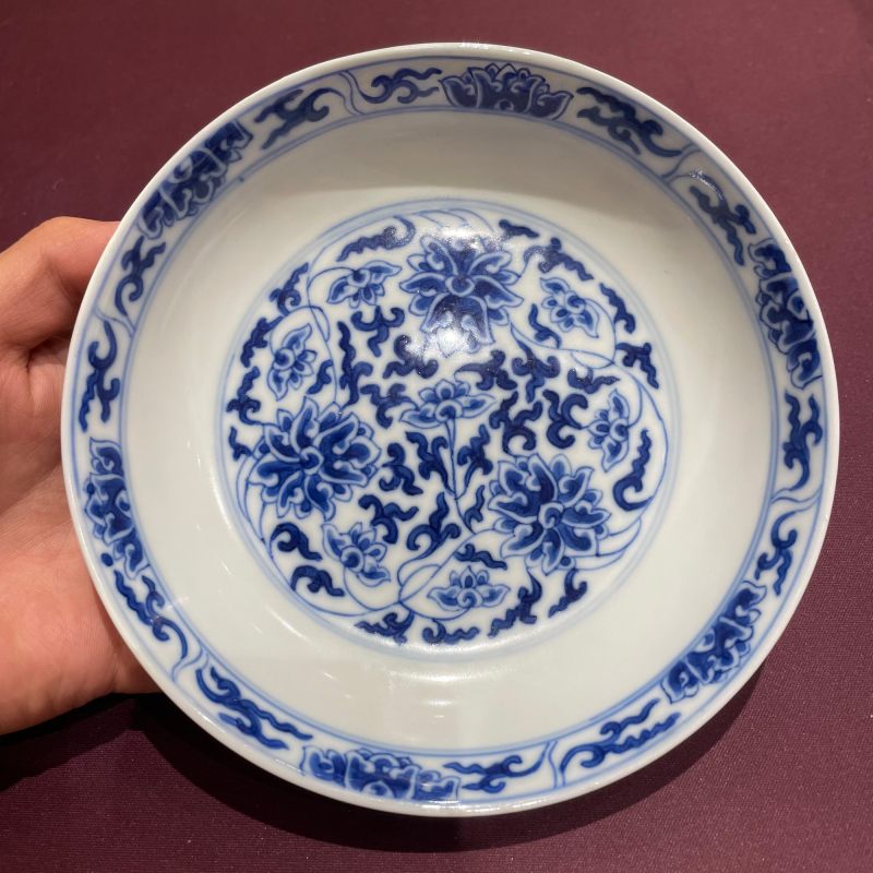清光绪 青花缠枝莲纹盘 - 图4