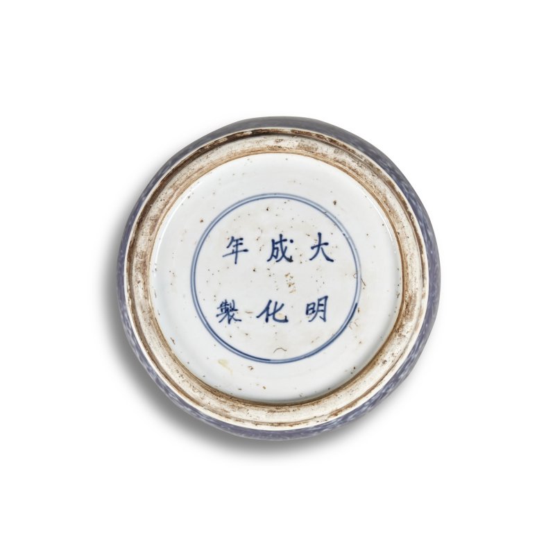 清康熙 青花纏枝蓮紋大鳳尾尊 - 图5