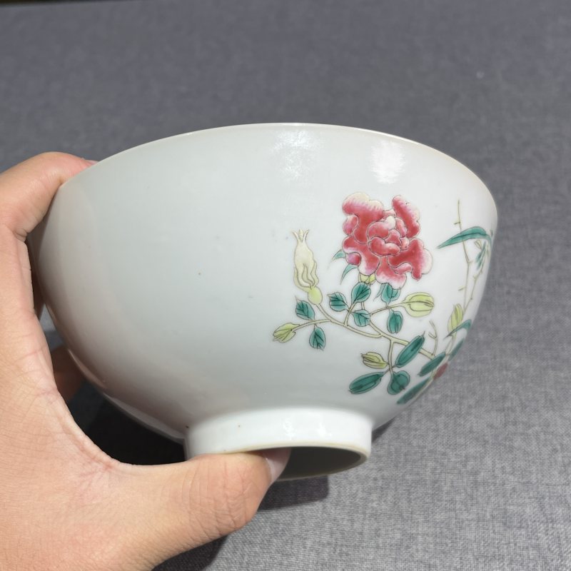清宣统粉彩花卉碗一对 - 图16