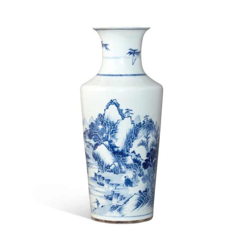 清康熙末 / 雍正初 青花山水高士圖瓶