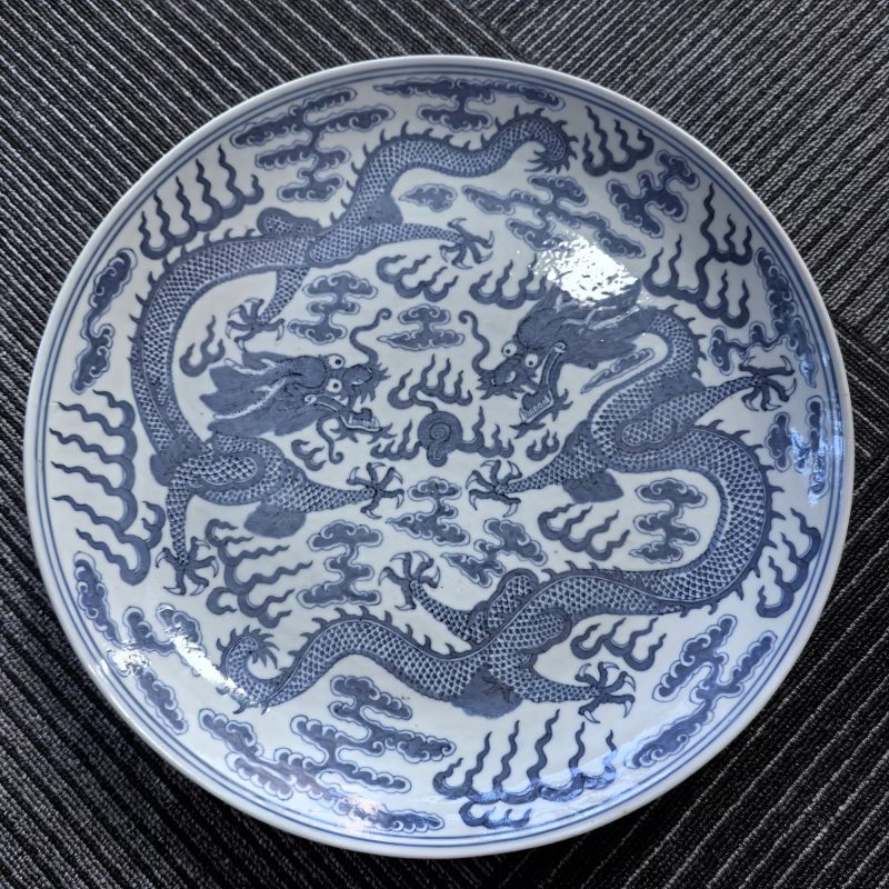 清光绪 青花龙纹大盘 - 图4