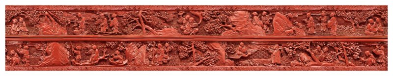 清乾隆 剔紅儒釋道人物故事圖蓋盒 - 图7