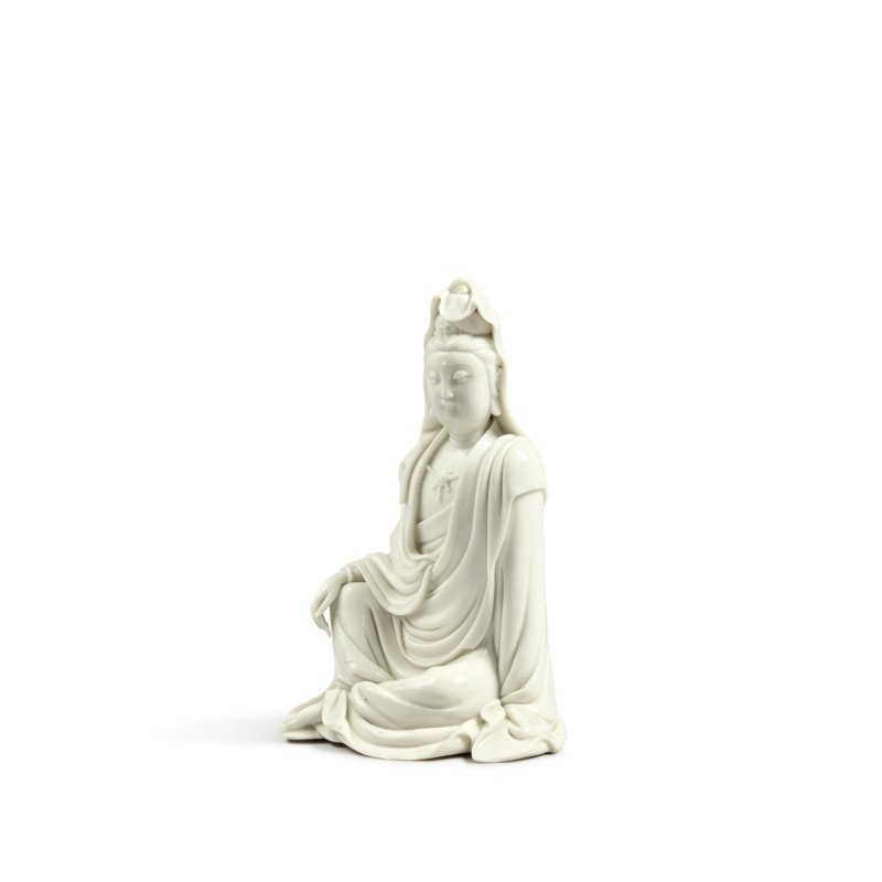 清十八 / 十九世紀 德化白釉觀音坐像 - 图2