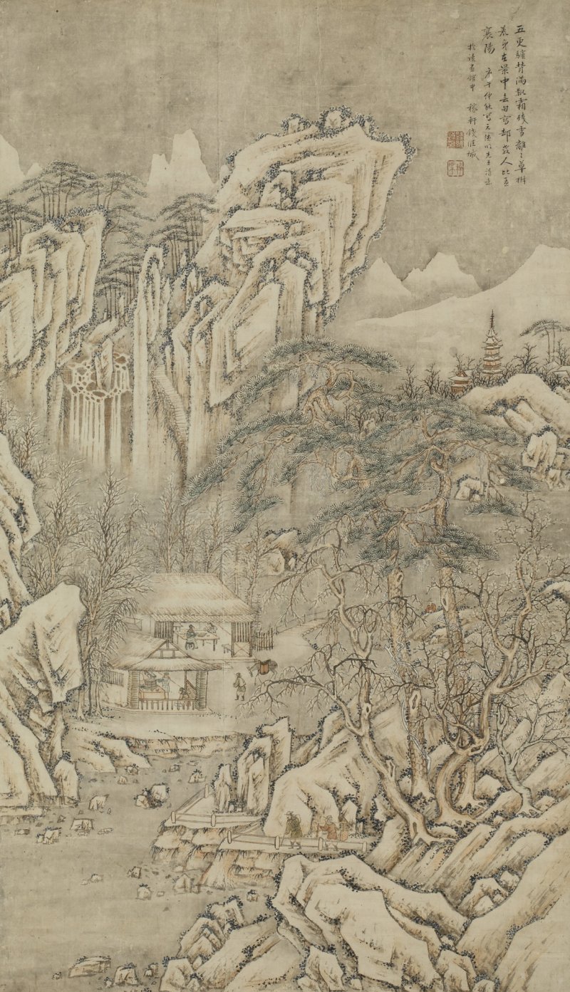錢維城（款） 山水 設色紙本 鏡框 - 图1