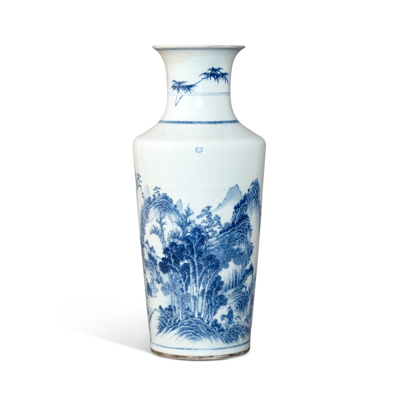 清康熙末 / 雍正初 青花山水高士圖瓶 - 图3