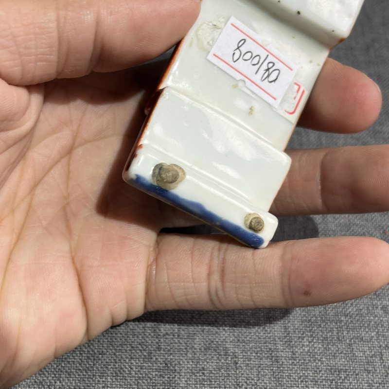 清乾隆粉彩花卉墨床 - 图7