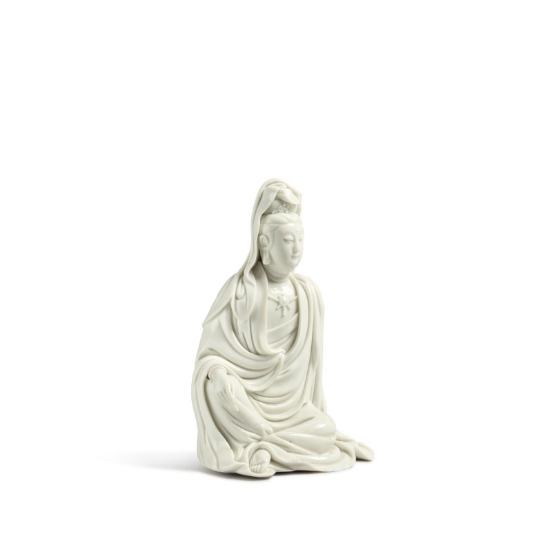 清十八 / 十九世紀 德化白釉觀音坐像 - 图3