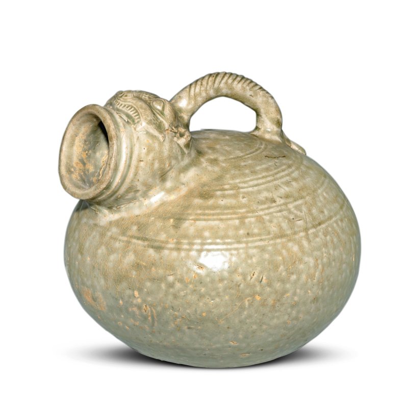 晉 越窰青釉瑞獸虎子 - 图2